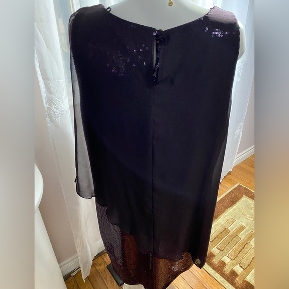 Reitmans Chiffon Poncho Sequins Dress Sz Plus 20 purple - Picture 11 of 13